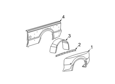 2005 Ford F-250 Super Duty Fender & Components Diagram 2 - Thumbnail