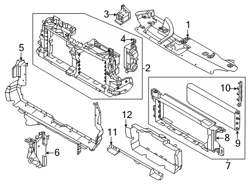 2024 Ford Ranger Air Deflector - Radiator Support Diagram