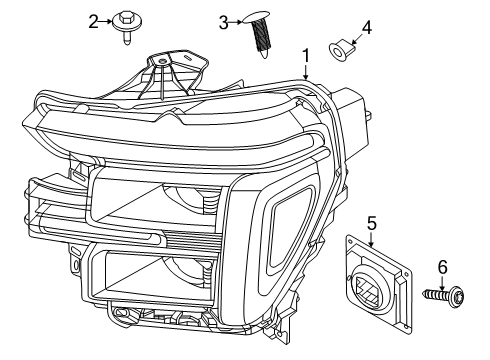 2024 Ford F-150 Headlamp Components Diagram