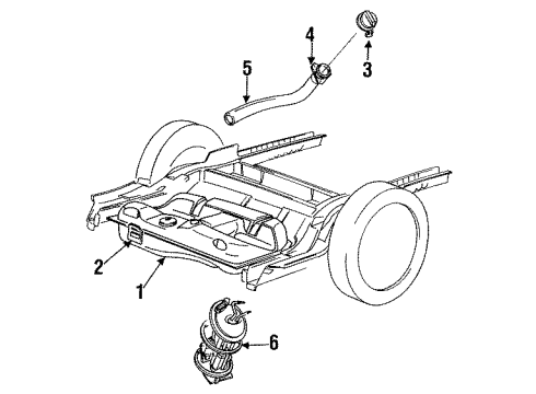 1993 Lincoln Continental Fuel Tank Strap, Passenger Side Diagram for F2DZ9092A