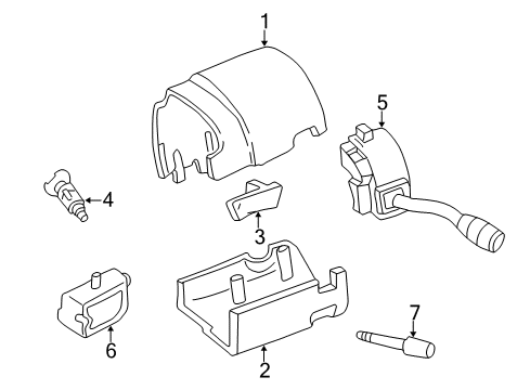 2003 Ford Explorer Sport Trac Shroud, Switches & Levers Diagram