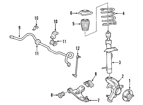 2006 Ford Five Hundred Front Suspension Components Diagram