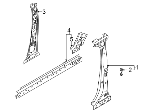 2024 Ford Bronco Sport Center Pillar & Rocker Diagram