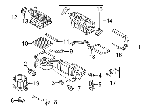 2022 Ford Ranger A/C & Heater Control Units Diagram