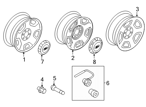 2006 Ford F-150 Wheel Diagram for 7L3Z-1015-E