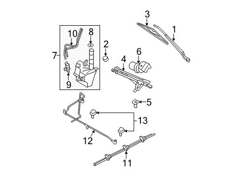 2012 Ford Escape Wiper & Washer Components Diagram