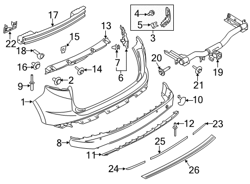 2018 Ford Edge Bumper & Components - Rear Diagram 2 - Thumbnail