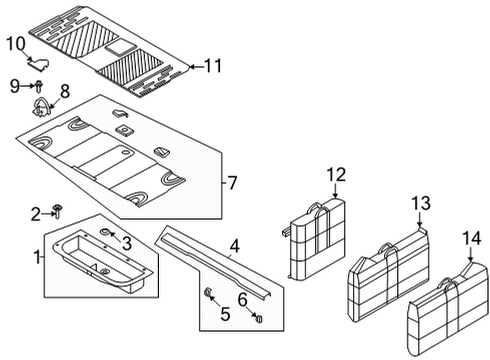 2024 Ford Bronco Interior Trim - Rear Body Diagram