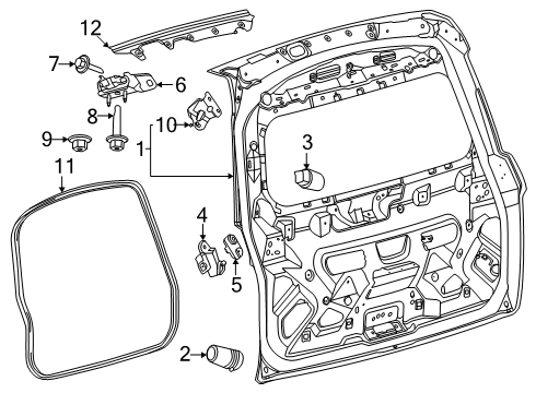 2024 Ford Bronco Sport Gate & Hardware Diagram