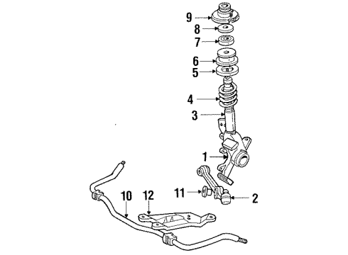 1985 Mercury Lynx Front Suspension Components Diagram