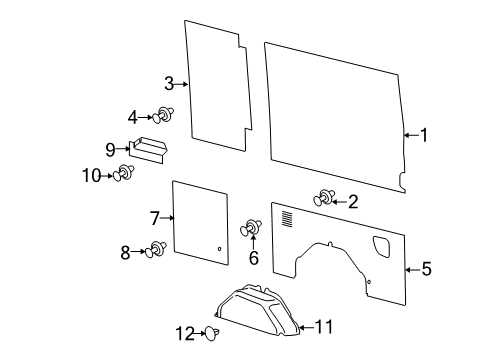 2022 Ford Transit-350 HD Interior Trim - Side Panel Diagram 12 - Thumbnail