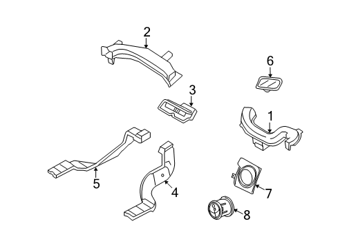 2008 Lincoln MKZ Air Duct, Passenger Side Diagram for 6H6Z-19B680-A
