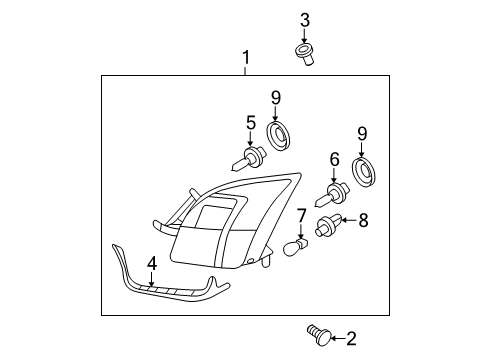2006 Ford Fusion Headlamp Components Diagram