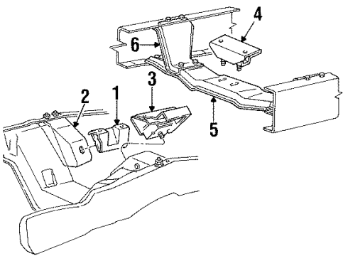 1992 Ford Bronco Engine & Trans Mounting Diagram 2 - Thumbnail