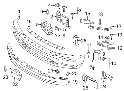 2017 Ford F-250 Super Duty Bumper & Components - Front Diagram 2 - Thumbnail
