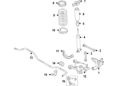 2016 Ford Mustang Lower Control Arm - Rear Diagram