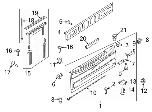 2022 Ford F-350 Super Duty Tail Gate Diagram