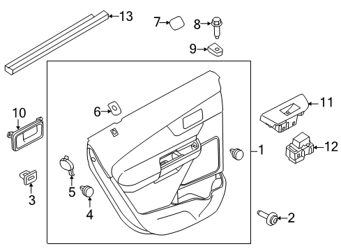 2012 Ford Edge Interior Trim - Rear Door Diagram