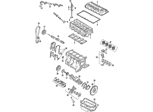1988 Mercury Tracer Camshaft & Timing Diagram