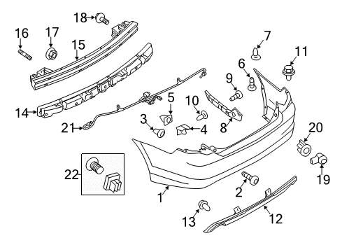 2010 Mercury Milan Bumper & Components - Rear Diagram
