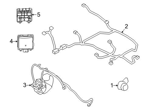 2025 Ford Bronco Sport Electrical Components - Rear Bumper Diagram