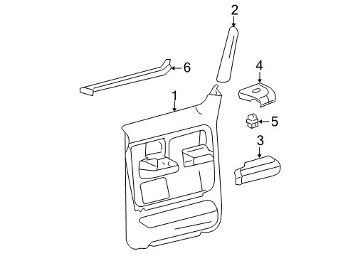 2007 Ford F-150 Interior Trim - Rear Door Diagram