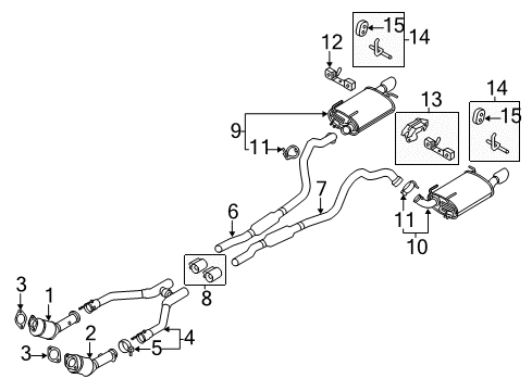 2012 Ford Mustang Exhaust Components Diagram 2 - Thumbnail
