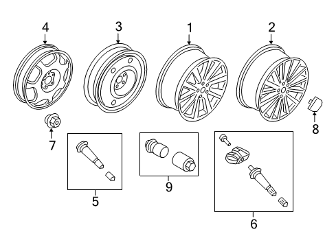 2018 Lincoln Continental Wheel, Alloy Diagram for GD9Z-1007-A