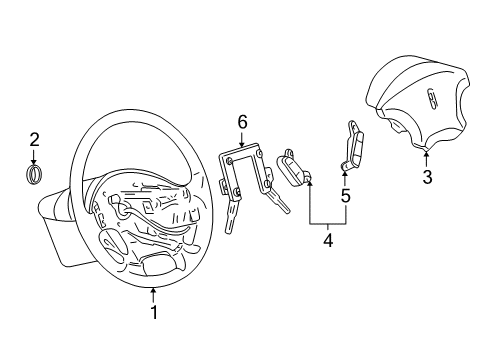 2000 Lincoln LS Steering Wheel & Trim Diagram