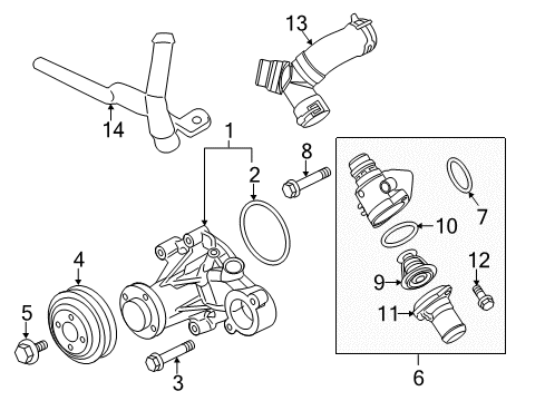 2012 Ford F-150 Water Pump Diagram for BR3Z-8501-H