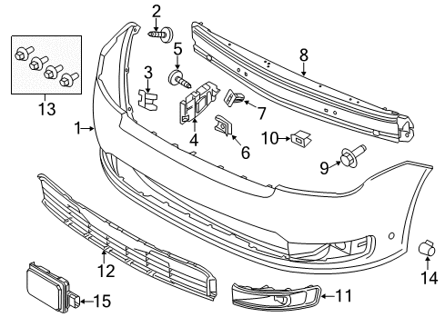 2017 Ford Flex Bumper & Components - Front Diagram