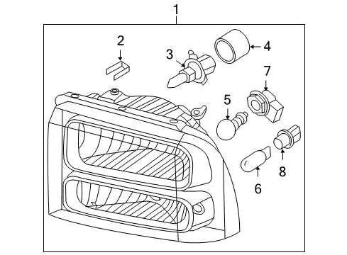 2005 Ford F-250 Super Duty Headlamps Diagram