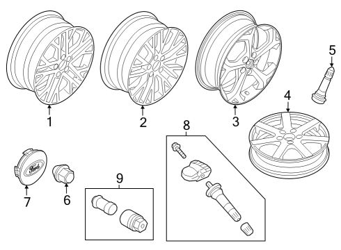 2024 Ford Escape Wheels & Trim Diagram 3 - Thumbnail