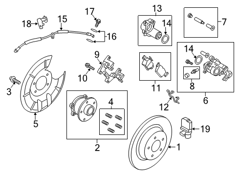 2018 Lincoln MKC ABS Sensor, Rear Diagram for LV6Z-2C190-A