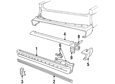 1984 Ford LTD Bumper Assembly - Rear Diagram 2 - Thumbnail