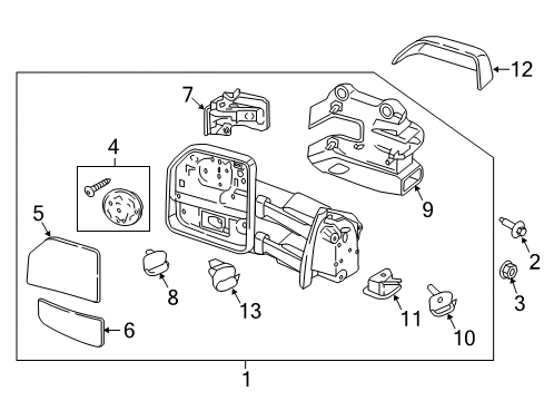 2017 Ford F-350 Super Duty Outside Mirrors Diagram