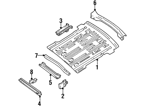 2000 Mercury Villager Rear Floor Pan Diagram for YF5Z-1211215-CA