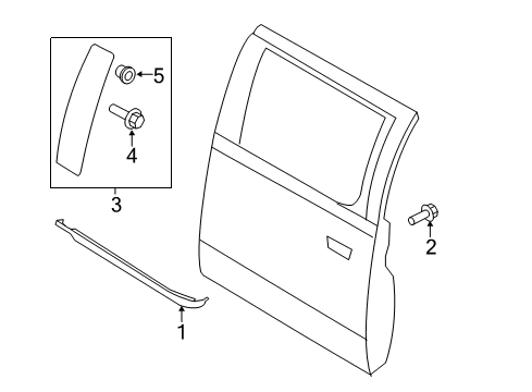 2015 Ford F-150 Exterior Trim - Rear Door Diagram