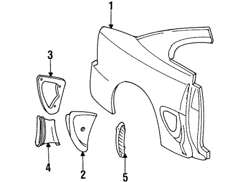1998 Ford Mustang Quarter Panel & Components Diagram 2 - Thumbnail