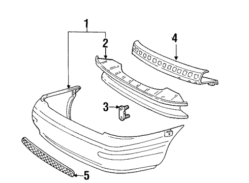 2000 Ford Contour Bumper & Components - Rear Diagram