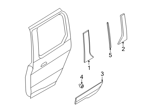 2019 Ford Transit Connect Exterior Trim - Side Door Diagram 2 - Thumbnail
