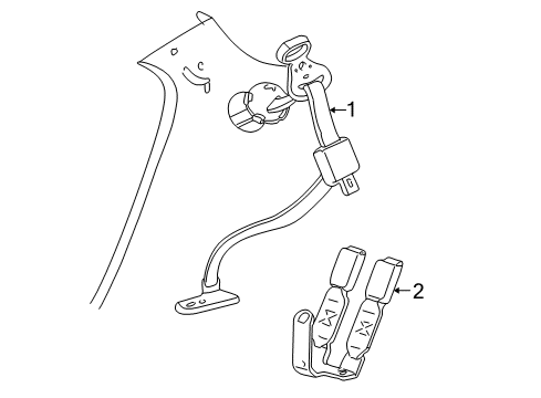 2000 Mercury Sable Lap & Shoulder Belt, Rear Driver Side Diagram for YF1Z-74611B69-AAE