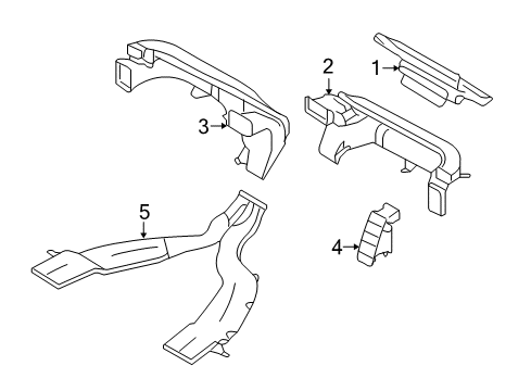 2011 Mercury Mariner Louver, Charcoal Black, Driver Side Diagram for 8L8Z-19893-BB