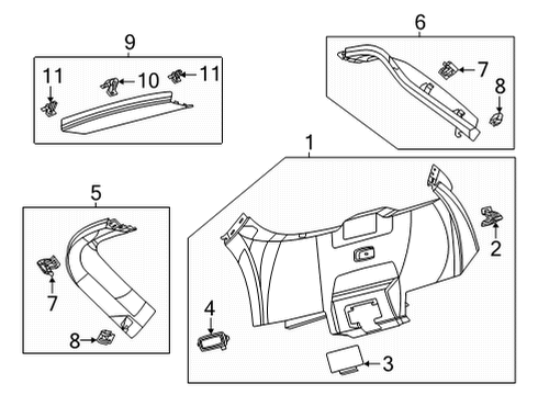 2024 Ford Mustang Mach-E Interior Trim - Lift Gate Diagram