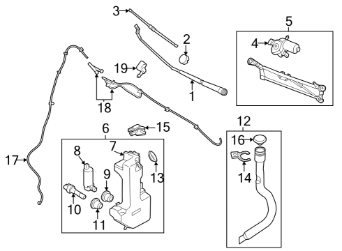 2024 Ford E-Transit Wiper & Washer Components Diagram