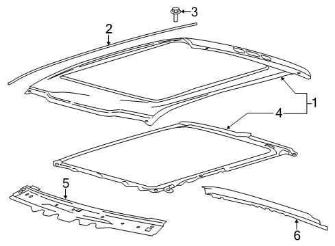 2021 Ford F-250 Super Duty Roof & Components Diagram