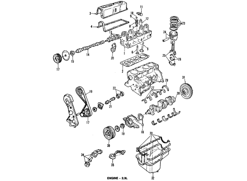 1986 Ford Aerostar Pistons, Rings & Bearings Diagram 3 - Thumbnail