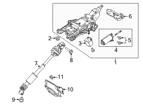 2019 Lincoln MKT Steering Column Diagram for DA5Z-3C529-D