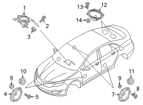 2020 Lincoln MKZ Quarter Panel Speaker, Rear Diagram for DS7Z-18808-G