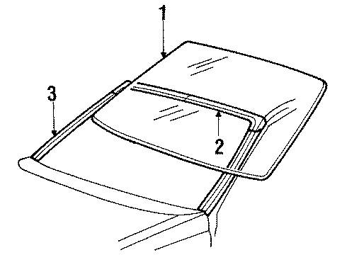 1994 Mercury Topaz Glass - Windshield Diagram